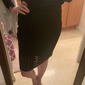 Sexy New York & Co Black Pencil Skirt with Cut Out